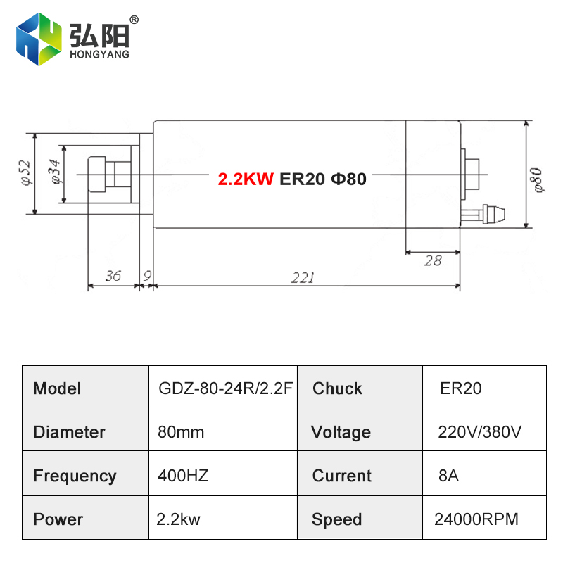 HONGYANG Kompakt Su Soğutmalı  - Cnc Spindle Motor incelemesi ve fiyatı